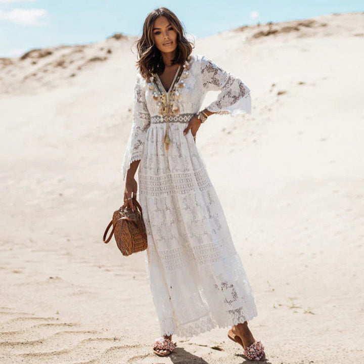 Boho Klänning för Kvinnor med Långa Ärmar – Bekväm &amp; Stilfull