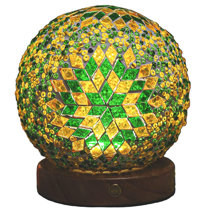 Boho Mosaikk Nattlampe med Varmt Stemningslys