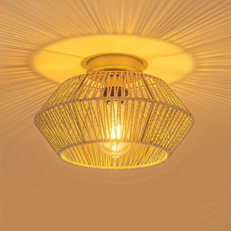 Plafondlampe - Håndlaget Rotan | Unik
