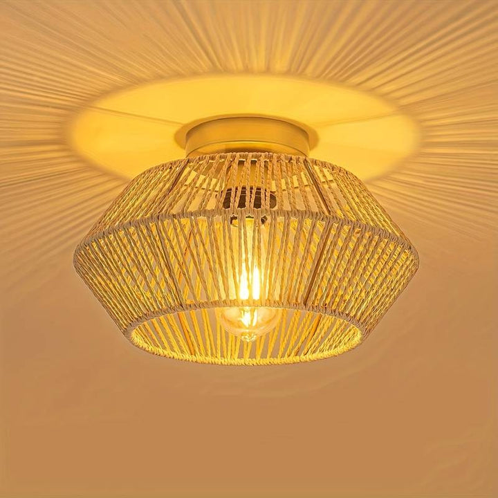 Plafondlampe - Håndlaget Rotan | Unik