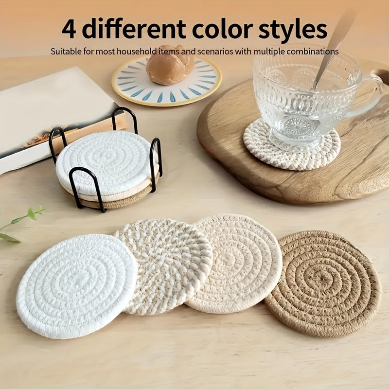 Boho Underlag Set – 8 Deler Vevd Design för Borddekorasjon