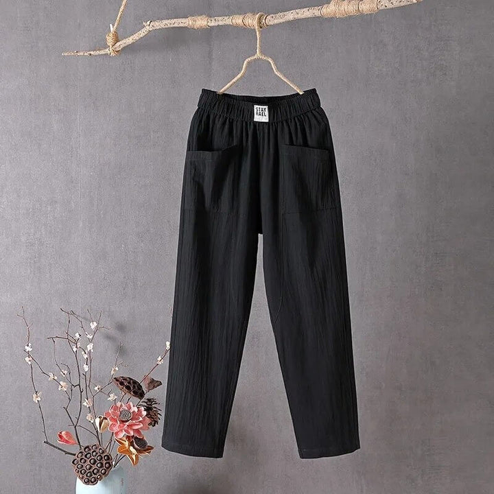 Dam Baggy-byxor med Hög Midja | Trendig och Bekväm Stil