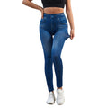 Dam Jeans-leggings – Hög Midja, Komfort och Slankende Passform