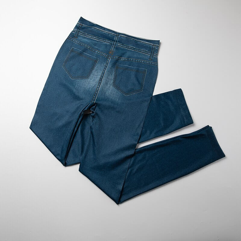 Dam Jeans-leggings – Hög Midja, Komfort och Slankende Passform