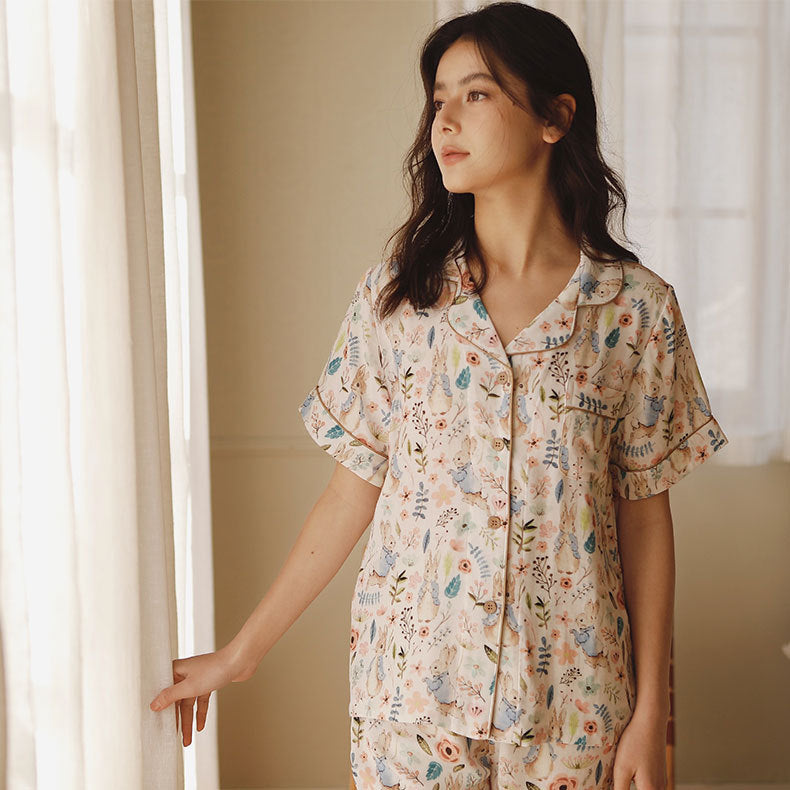 Dam Pyjamassett med Botanisk Mönster