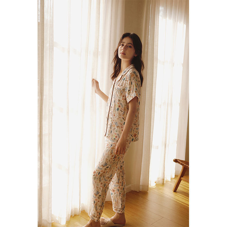 Dam Pyjamassett med Botanisk Mönster