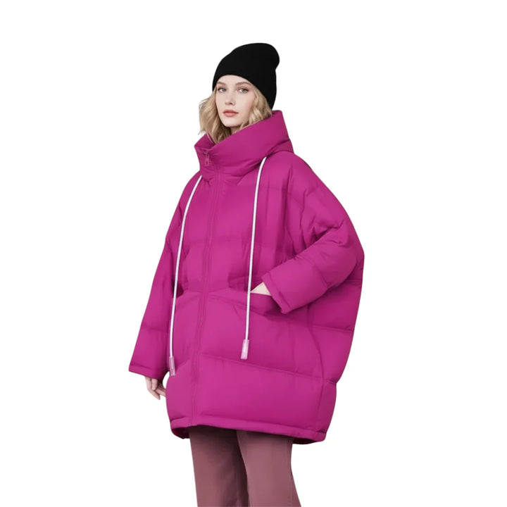 Dam Vinter Jacka med Huva - Lång och Varm Design