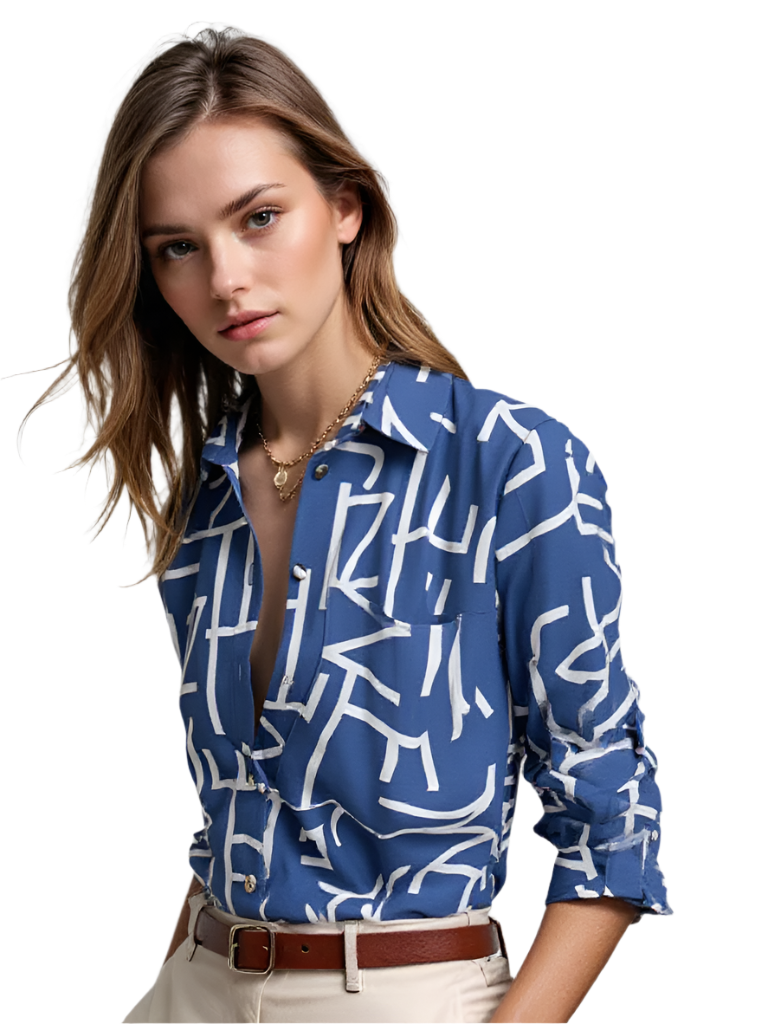 Damblus med Omslagkrage – Elegant och Bekväm
