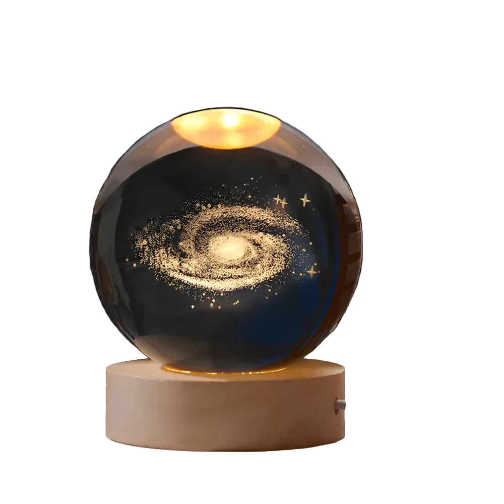 Dekorativ Lampa med 3D-gravert Krystallkule