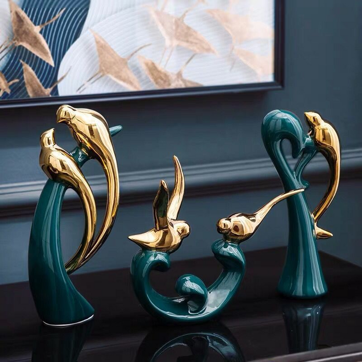 Dekorativ Keramisk Kjärlighetspapegöye Figur