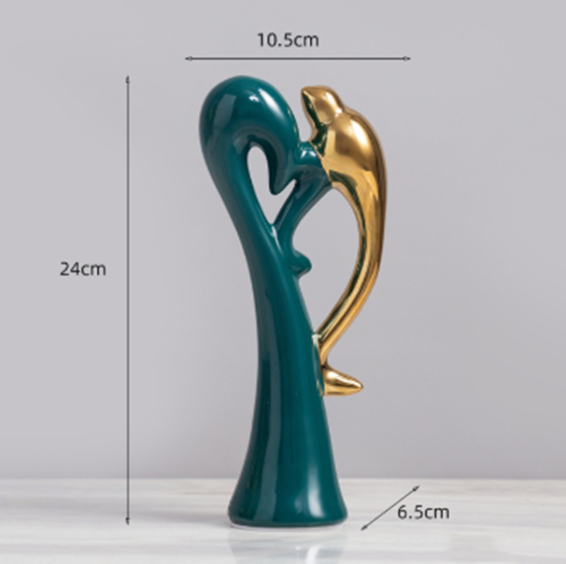 Dekorativ Keramisk Kjärlighetspapegöye Figur