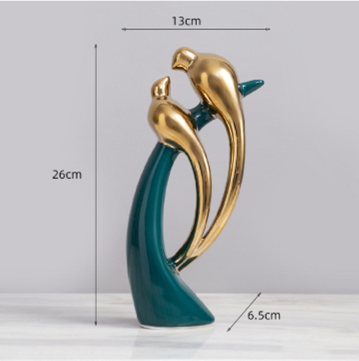 Dekorativ Keramisk Kjärlighetspapegöye Figur