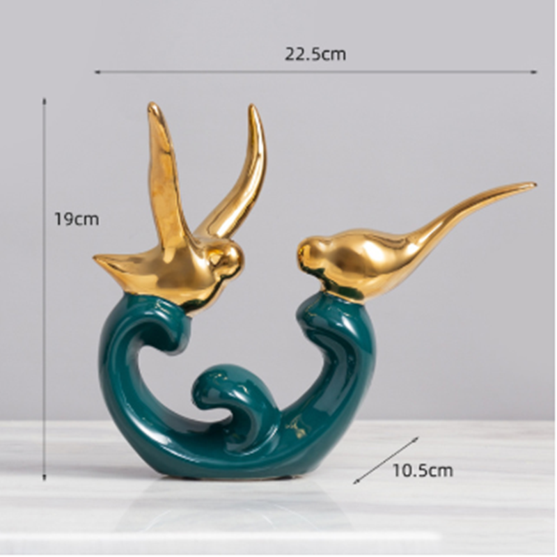 Dekorativ Keramisk Kjärlighetspapegöye Figur