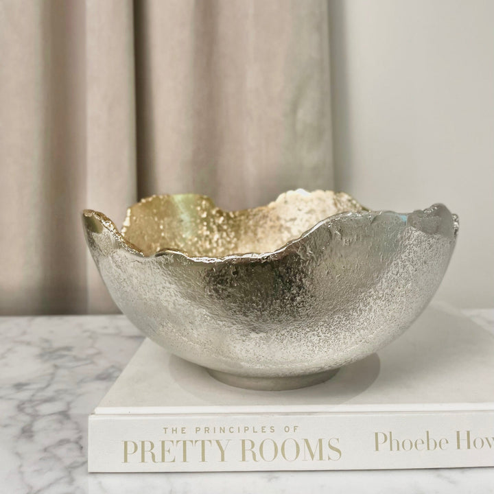 Dekorativ Bolle med Abstrakt Design i Silver
