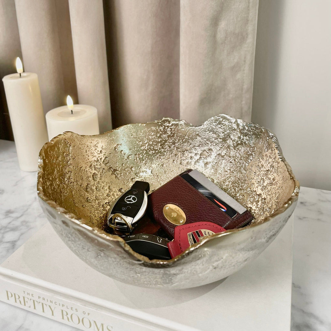Dekorativ Bolle med Abstrakt Design i Silver