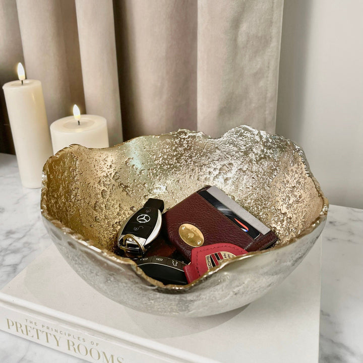 Dekorativ Bolle med Abstrakt Design i Silver