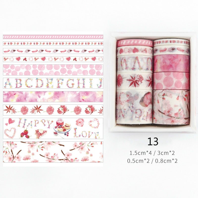 Dekorative Washi Tape-set för Kreativ Utfoldelse