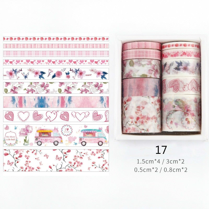 Dekorative Washi Tape-set för Kreativ Utfoldelse