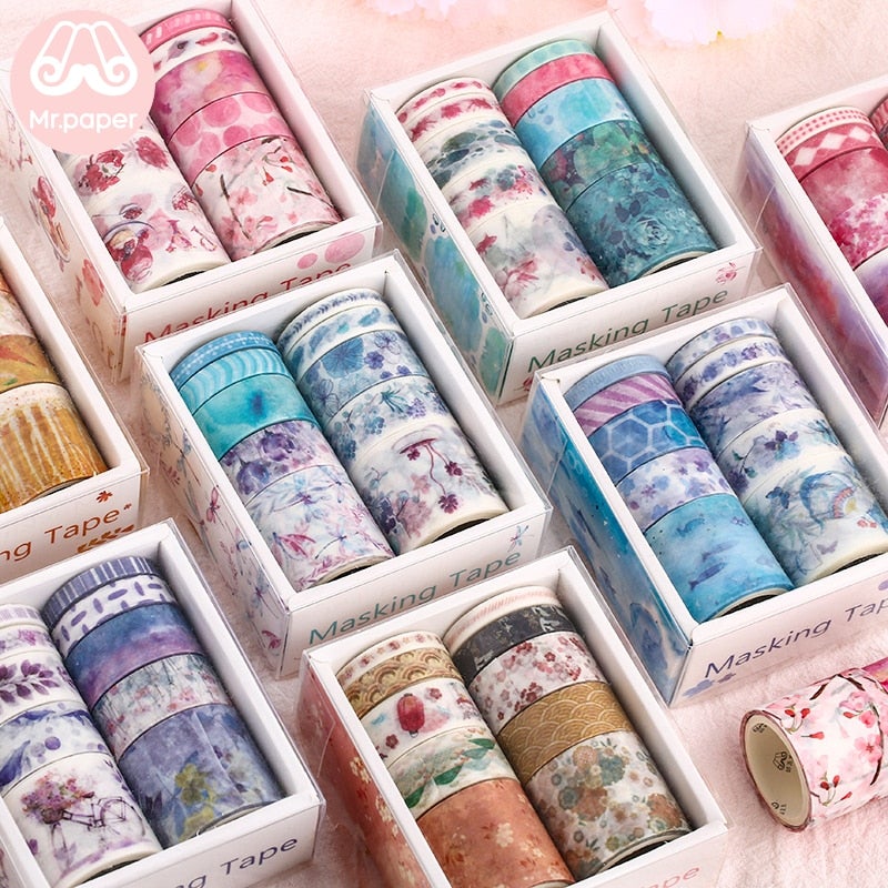 Dekorative Washi Tape-set för Kreativ Utfoldelse