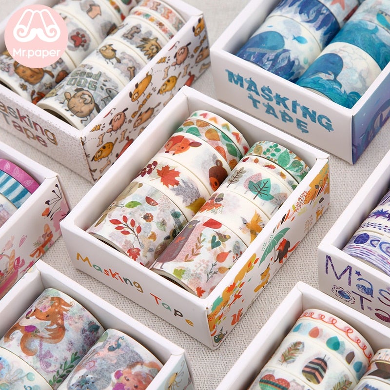 Dekorative Washi Tape-set för Kreativ Utfoldelse
