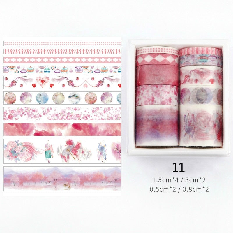 Dekorative Washi Tape-set för Kreativ Utfoldelse
