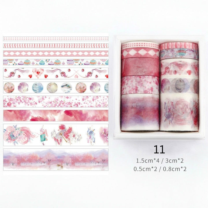 Dekorative Washi Tape-set för Kreativ Utfoldelse
