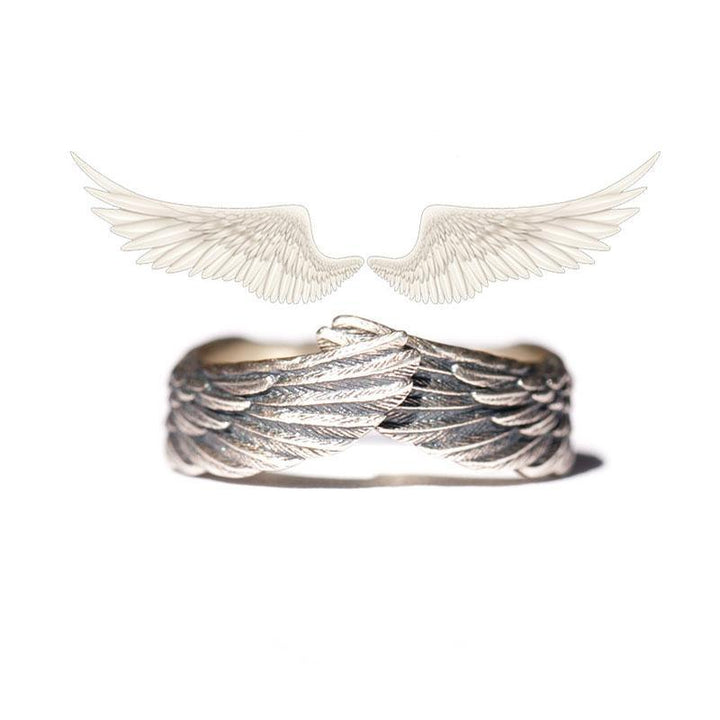 Unisex Englevinge Ring i Silver – Beskyttende Design