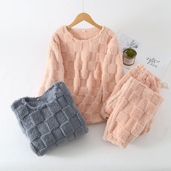 Rutig Pyjamassett för Kvinnor - Mjuk Loungewear