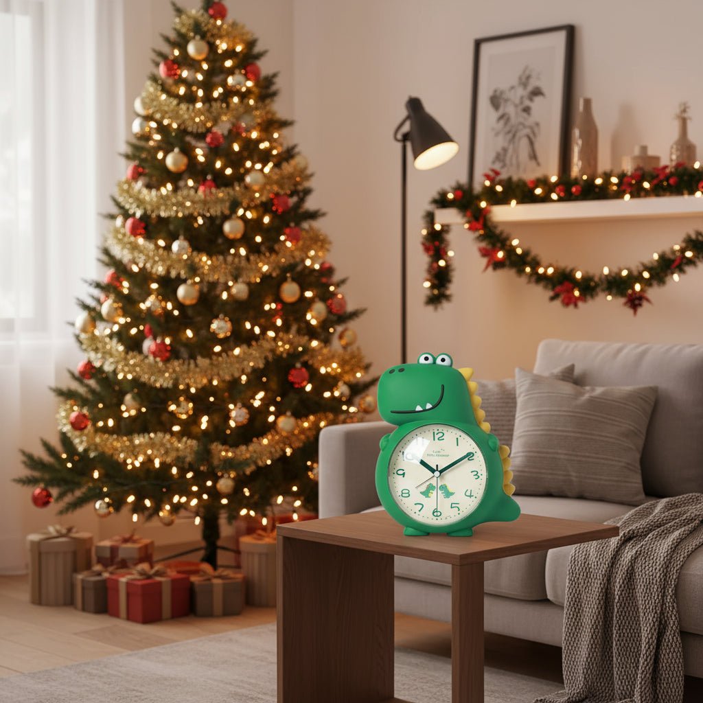 Unisex Dinosaur Vekkerklokke med Vekkelys och Dobbel Alarm