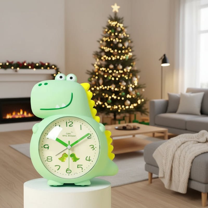 Unisex Dinosaur Vekkerklokke med Vekkelys och Dobbel Alarm