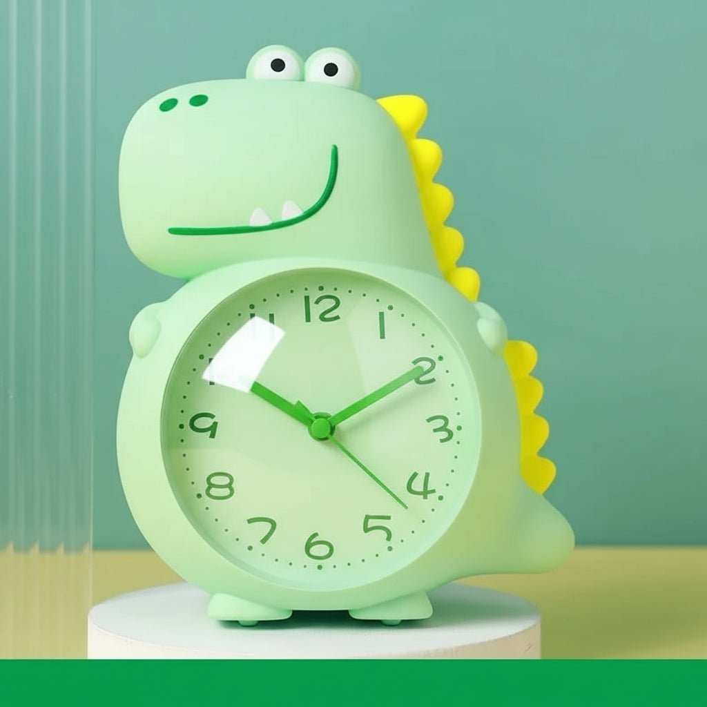 Unisex Dinosaur Vekkerklokke med Vekkelys och Dobbel Alarm