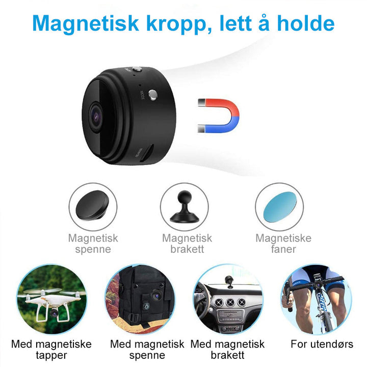 1080p Magnetisk WiFi Mini Kamera - Bred Synsvinkel