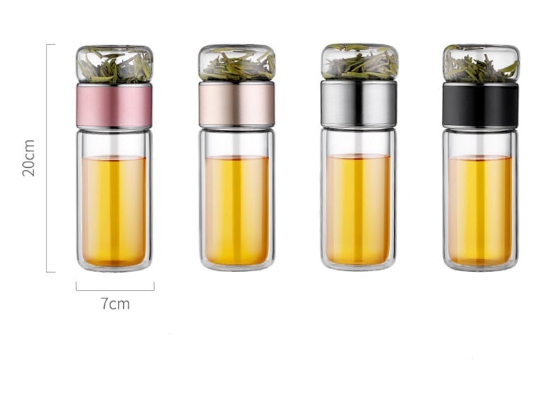 Unisex 2-i-1 Teinfuserflaske med Dobbel Vägg för Perfekt Te
