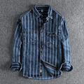 Håkon™ - Randig jeansskjorta med modern snitt
