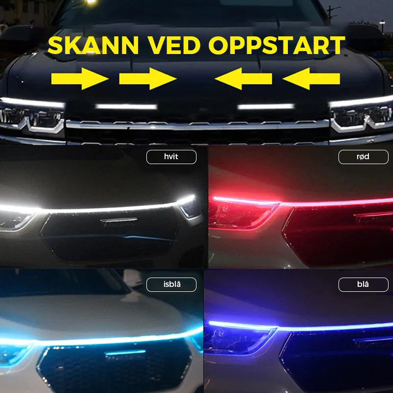 LED Kjörelys för Bil med Dynamisk Start - Enkel Installering