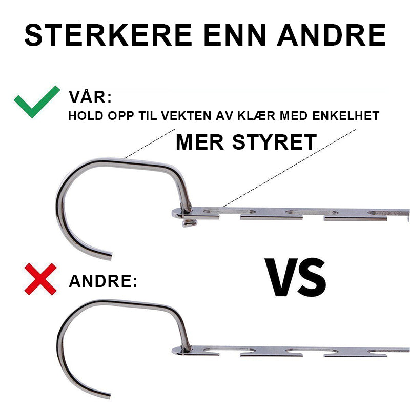 Magiske Kleshengere - Rustfritt Stål | Platsbesparande