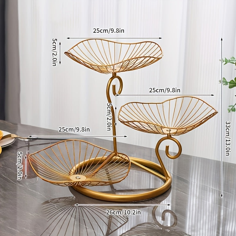 Elegant 3-lags Fruktskålstativ för Snacks och Desserter