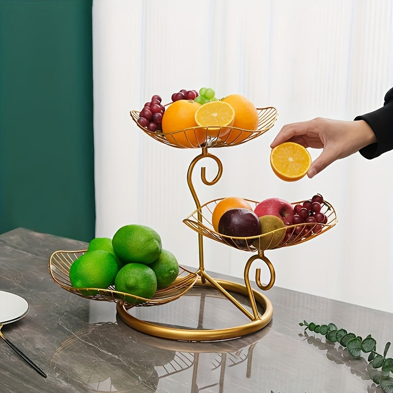 Elegant 3-lags Fruktskålstativ för Snacks och Desserter