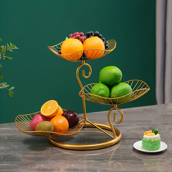 Elegant 3-lags Fruktskålstativ för Snacks och Desserter