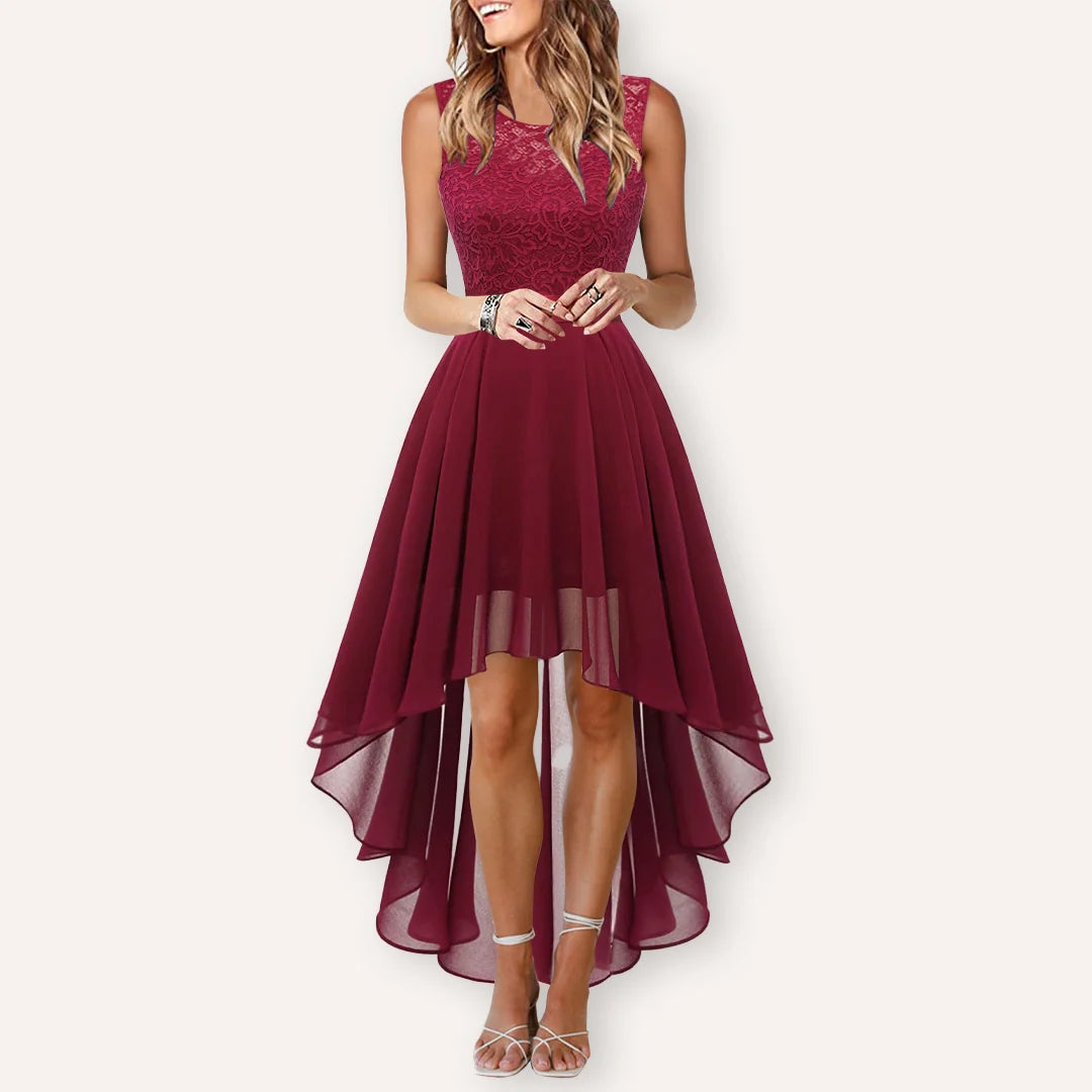 Elegant Asymmetrisk Aftenkjole för Kvinnor