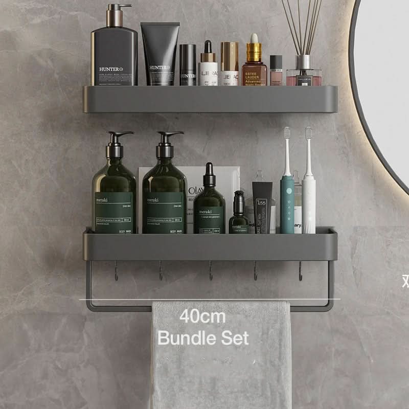 Elegant Vegghylle för Badrummet – Smart Förvaring med Håndkleholder