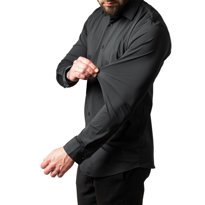 Herrskjorta utan stryking med stretch för jobb och fritid