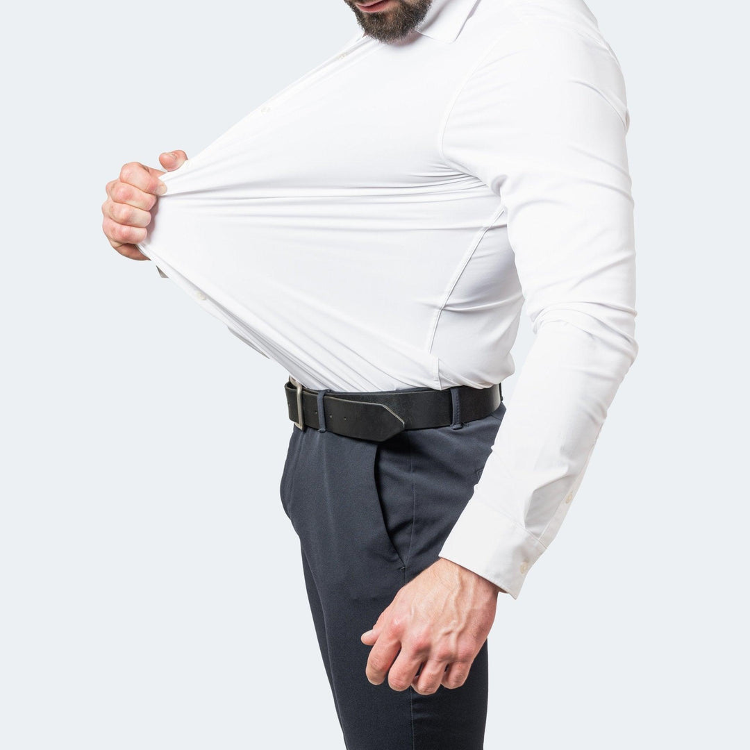 Herrskjorta utan stryking med stretch för jobb och fritid