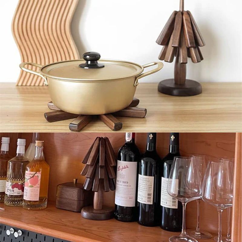 Bordbrikker i Valnötttre, Elegant Design