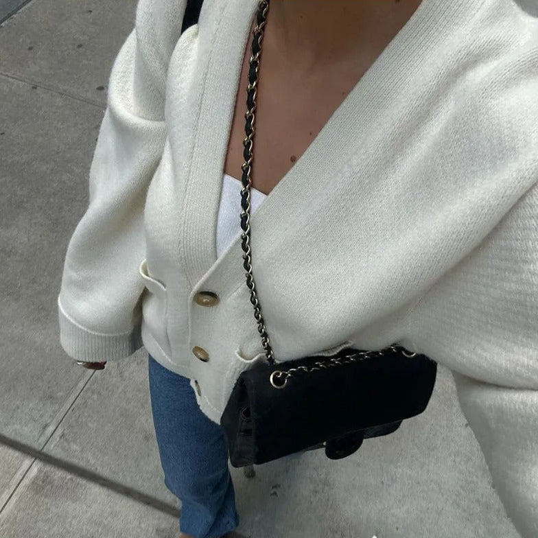 Elegant V-hals Cardigan för Kvinnor