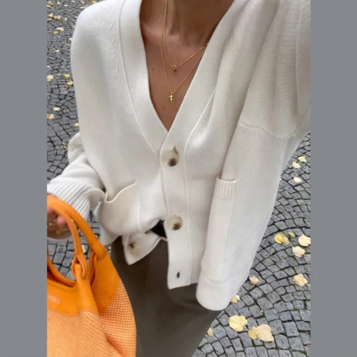 Elegant V-hals Cardigan för Kvinnor