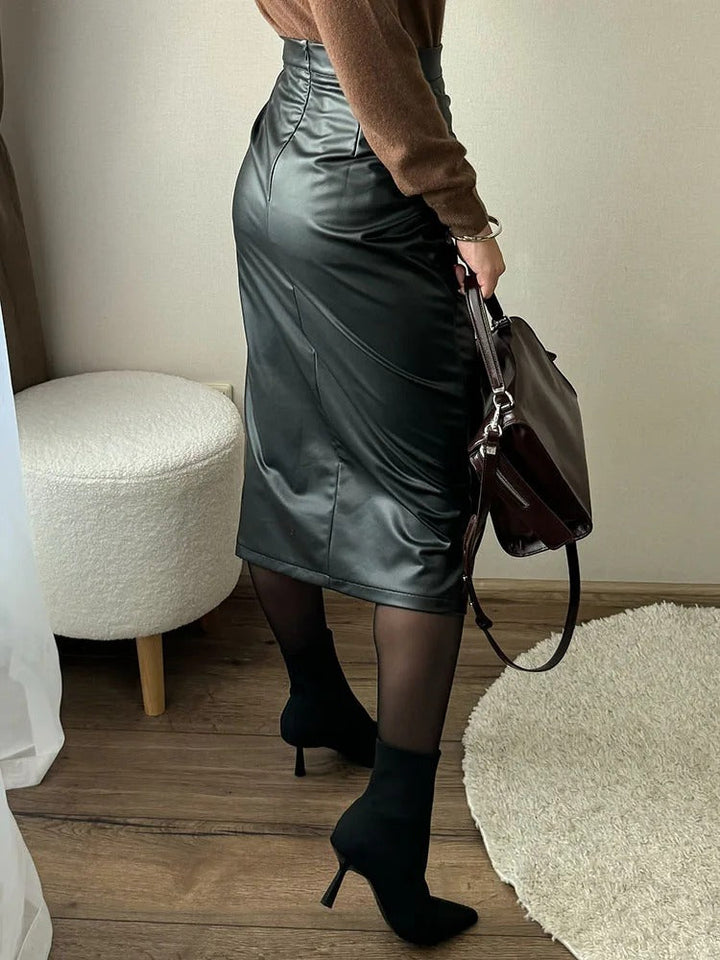 Elegant Midiskjört för Dam med Hög Midja