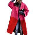 Dam Oversized Färgblokk Lång Vinterkåpe