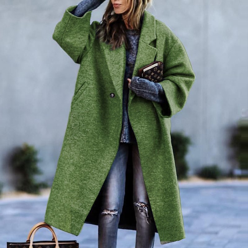 Dam Oversized Färgblokk Lång Vinterkåpe