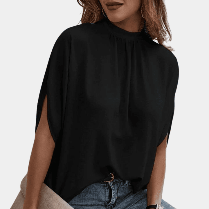 Damblus med Halvlange Ärmar och Eleganta Splittdetaljer